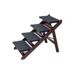 MEWANG Wooden Pet Stairs/Pet Steps - 2-in-1 Foldable Stairs