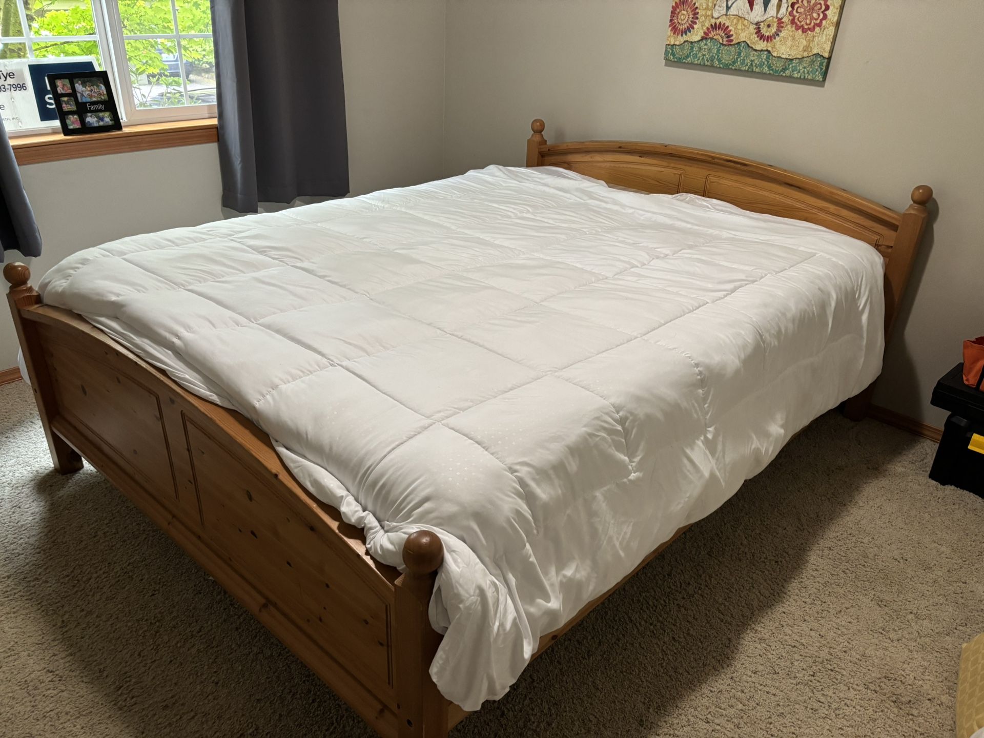 Wood bed frame queen, size bed