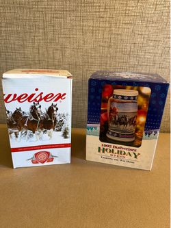 Budweiser Christmas Steins 1995 & 2011