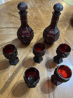 Vintage Avon Decanters With Goblets
