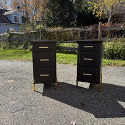 Modern Black & Gold Nightstands/end Tables (2)