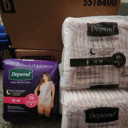 12 Packs Of 15 (180 Total) Medium Depends Nighttime