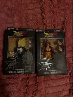 Super saiyan 4 goku action figure and super saiyan 3 vegeta