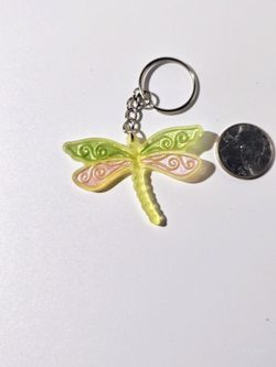 Yellow dragonfly keychain