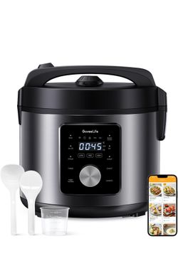 GoveeLife Olla arrocera inteligente, multicocción 6 en 1, olla de cocción lenta, máquina de yogur, sartén, vaporera, calentador de alimentos, 1000 W,