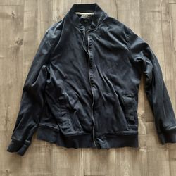 Banana Republic Navy Knit Zip Up Sweater Large