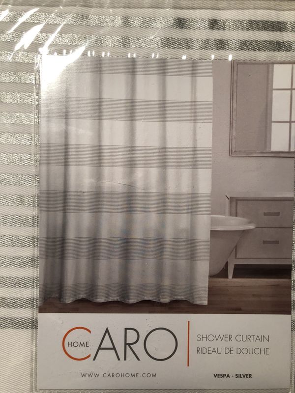 New Silver Gray Stripe Fabric Shower Curtain 72 X72 By Caro Home 100 Cotton For In Bwood Tn Offerup