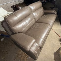 Brown Leather Couch