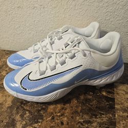 Nike Alpha Huarache Elite 4 Baseball Cleats Blue White UNC DR6851-102 Men Sz 11
