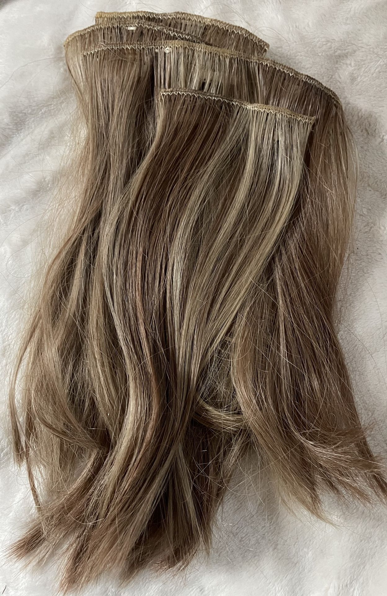 Human Hair Dark & Beige Blonde Clip-in Hair Extensions