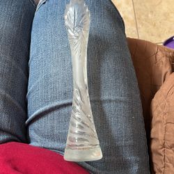 Frosted Beautiful Cut Crystal  Bud Vase