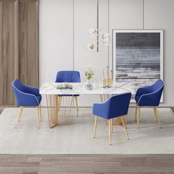 Blue Arm Dining Chair Set Of 4 