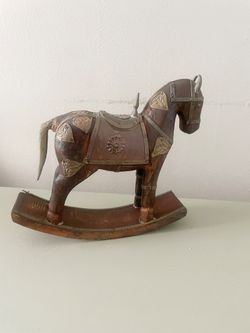 Antique Wooden Rocking Horse 