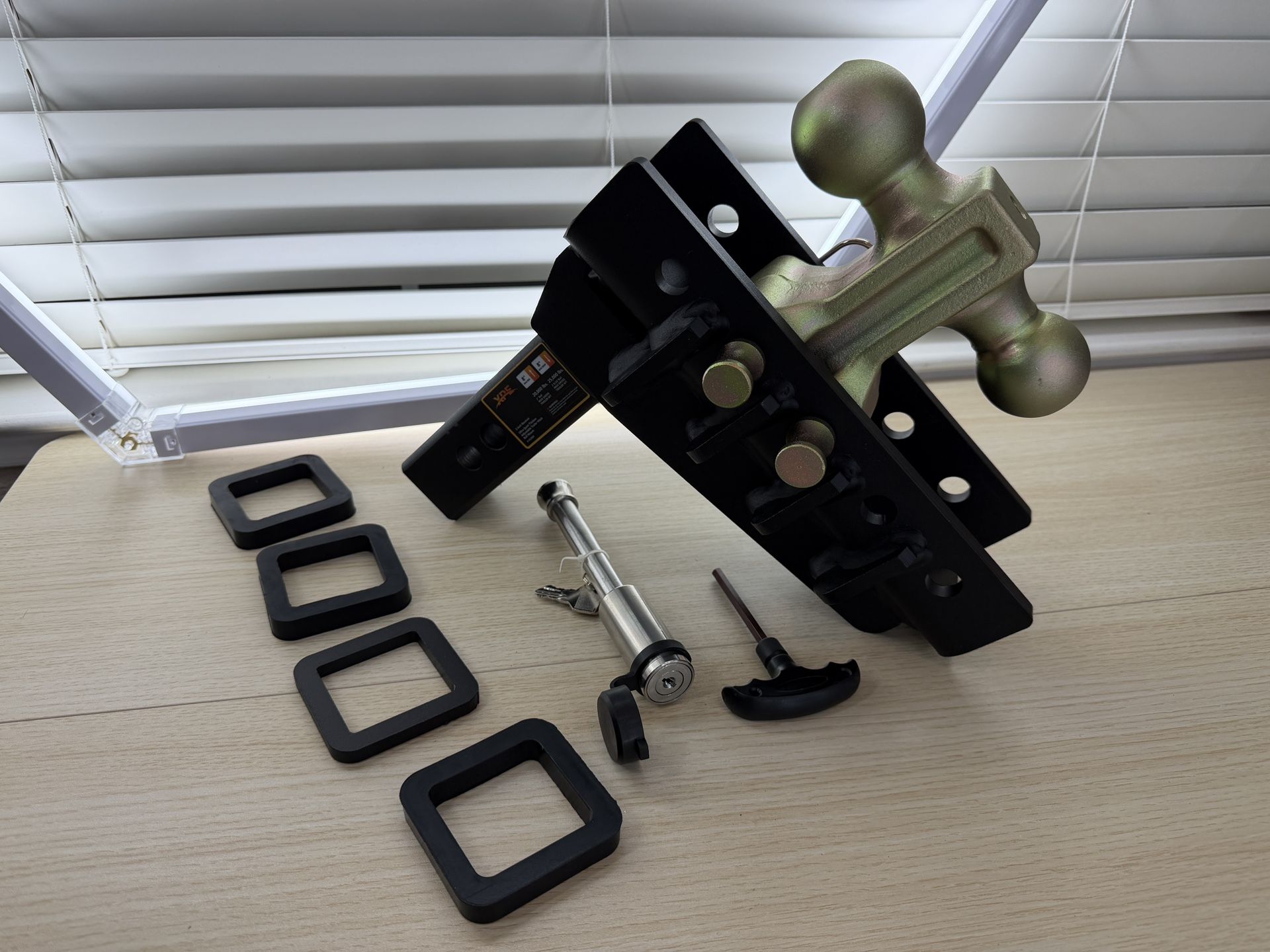 Brand New Adjustable Trailer Hitch Fits 2.5-Inch Receiver,8-Inch Drop/Rise,2"&2-5/16" Ball Hitches with 28,000 LBS GTW for Heavy Duty Truck SKU186-S1