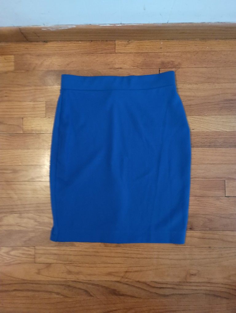 Elegant Blue Stretchy Women's Attention Skirt Large