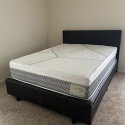 Queen Mattress Come With Bed 🛏 Frame And Free Box Spring - Free Delivery 🚚 To Reasonable Distance 