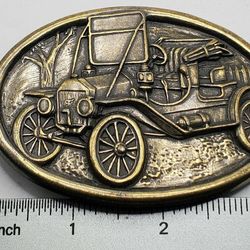 Avon Vintage Brass T Model Belt Buckle 