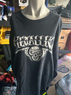 Vintage Metallica Skull 2004 Tee Black T-Shirt Long Sleeve Men’s L as is