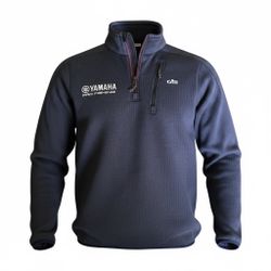 Yamaha Pro Fishing Quarter-Zip Gill Knit Fleece Thermal Polyester Sweater Size M