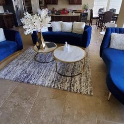 JULIAN NAVY BLUE CONTEMPORARY SOFA SET