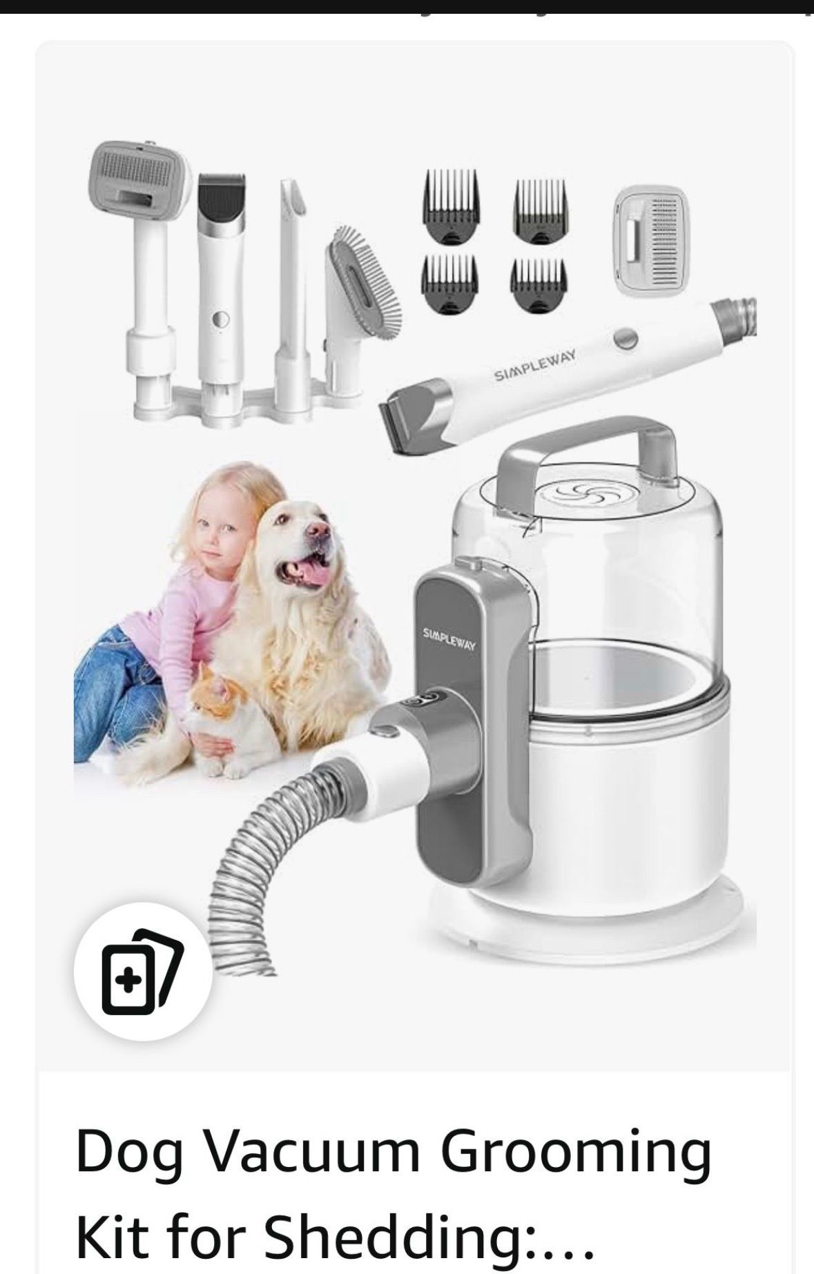 Pet grooming vacuum