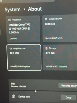 MSI gaming laptop