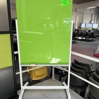 Used Glass Rolling Green Dry Erase Boards