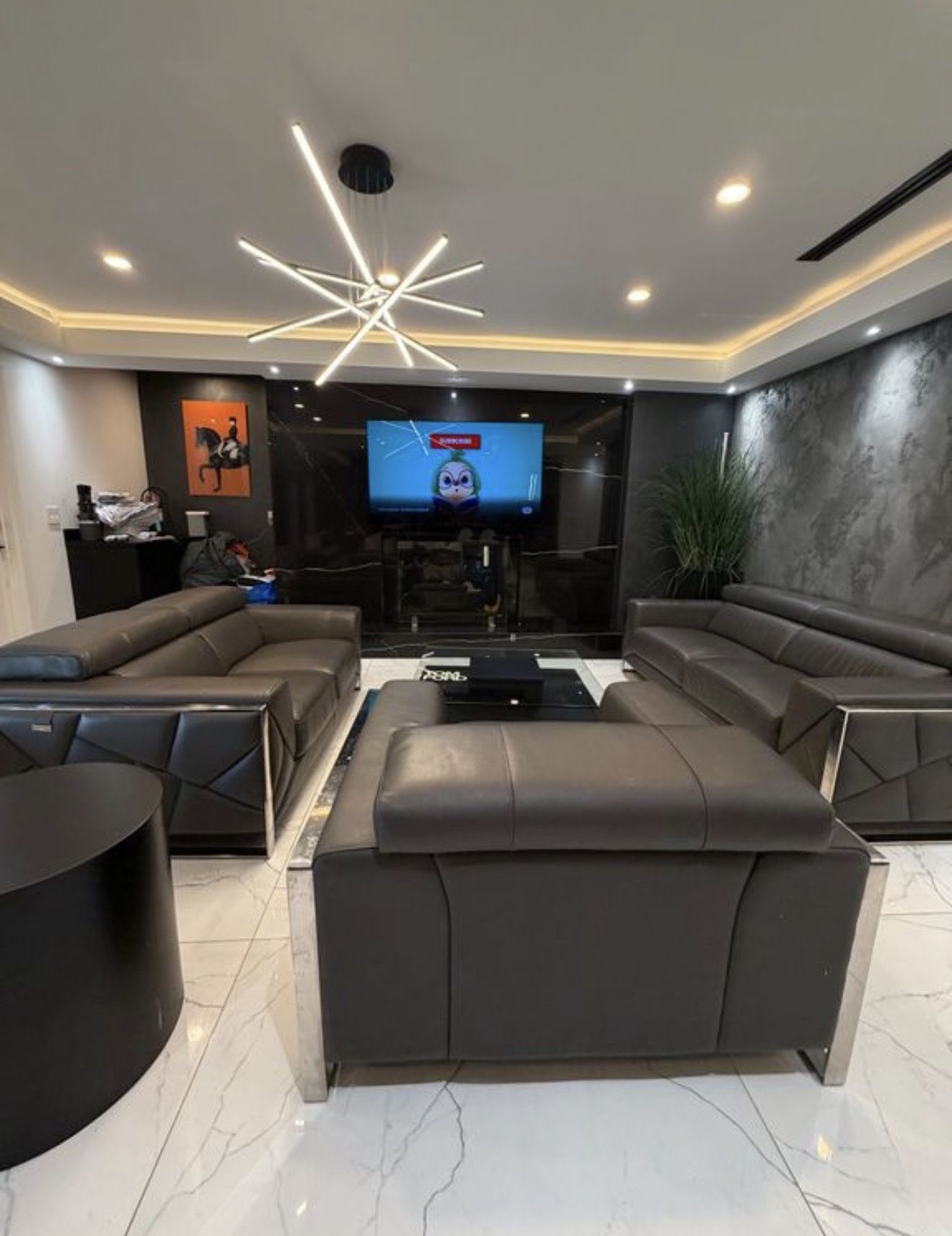 Luxurious Italian Leather Couch Set - Like New!