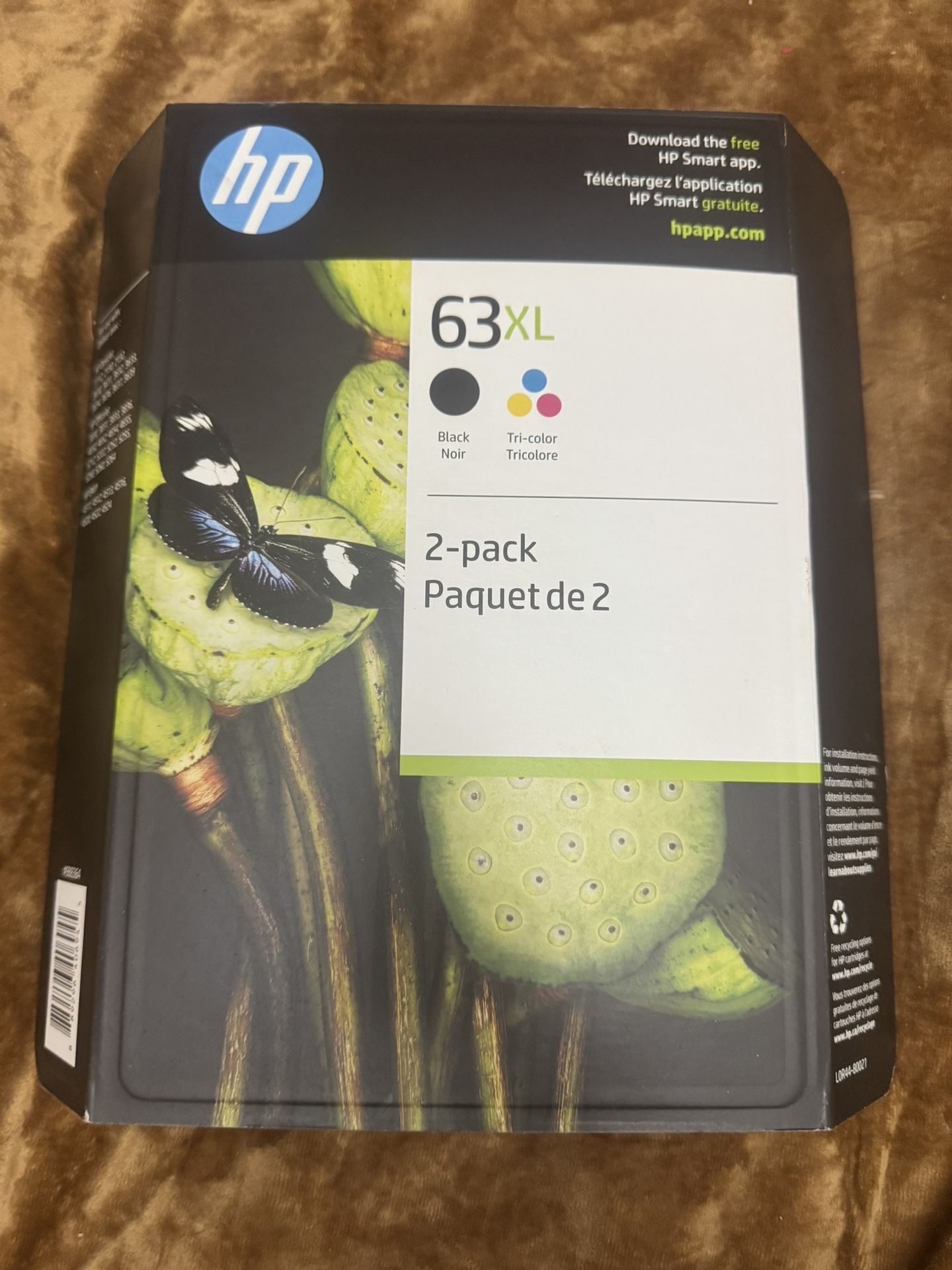 (1) 2 Pack HP 63XL INK