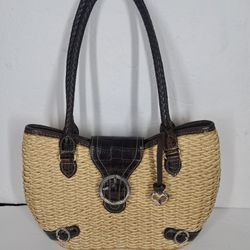 Brighton Raffia Straw Wicker Brown Handbag Purse