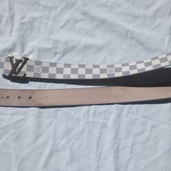 LOUIS VUITTON Damier Azur LV Initiales Belt (105cm ,42in)