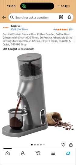 Gemilai Electric Conical Burr Coffee Grinder/ Amazon price$199