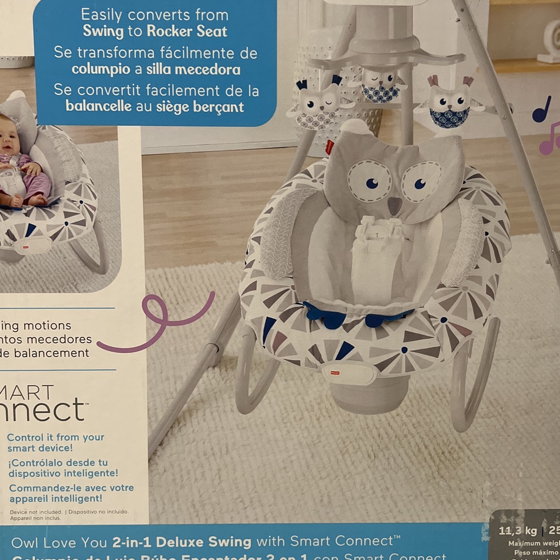 Fisher Price Owl 2 In 1 Deluxe Swing