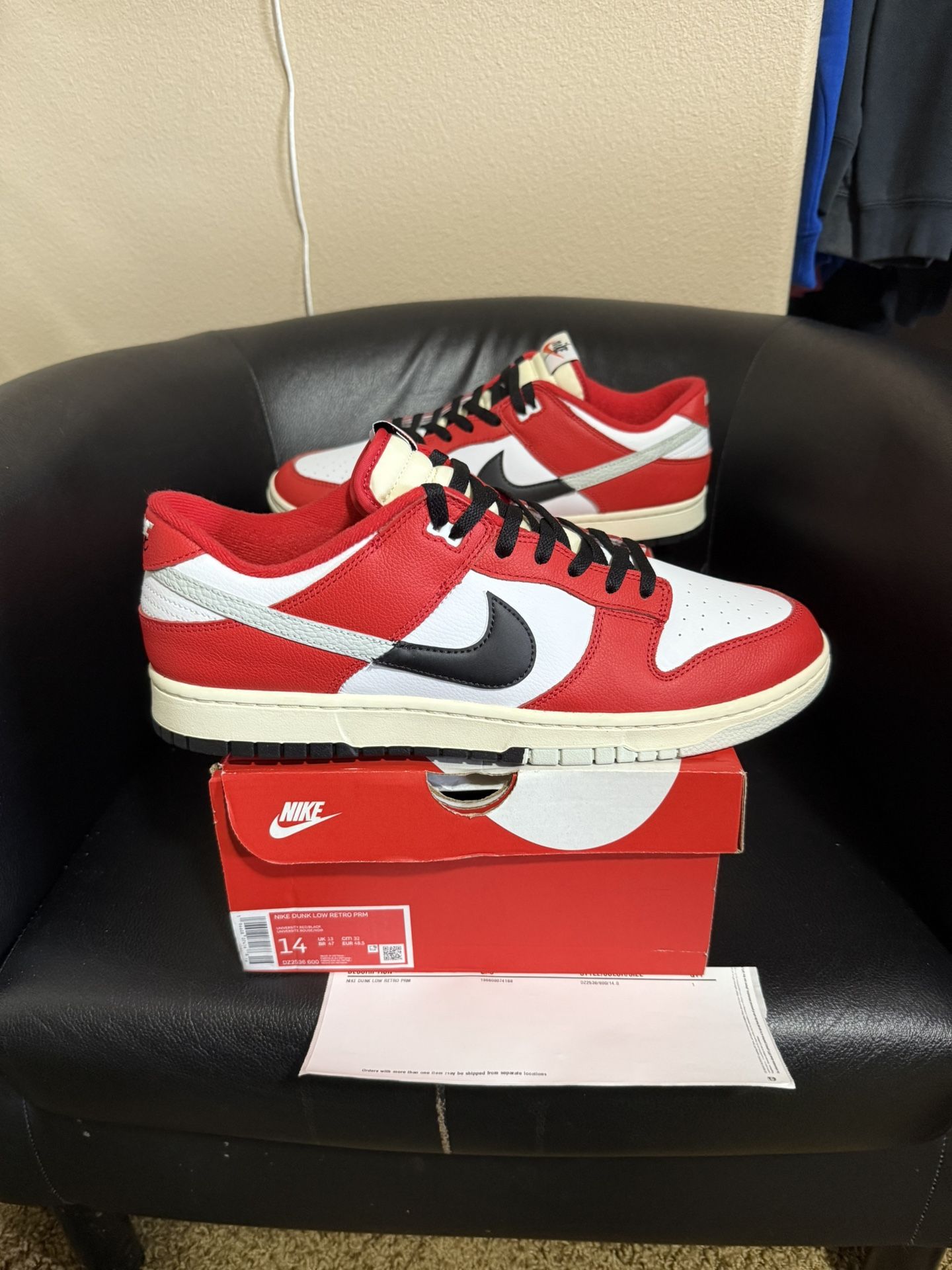 Brand new Nike Dunk Chicago Split size 14 with original box and proof of purchase.