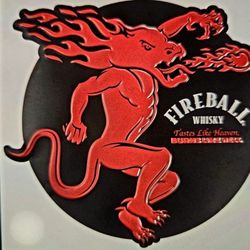 Bar Sized Fireball Tin Sign 30"X 30" 