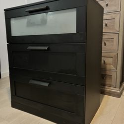 IKEA Brimes Black Dresser 3 Big Drawers Cajonera