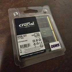 Crucial RAM 32GB Kit (2x16GB) DDR5 4800 (4800MHz) Laptop Memory CT2K16G56C46S5

