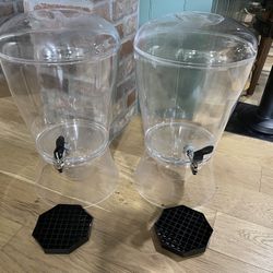 Set Of 2 Drink Dispensers- Noticeable Marks And Scratches 