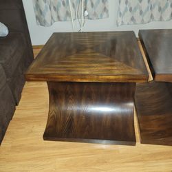 Dar Wood Coffe TablesThey are heavy and have some small scratches on the bottom.