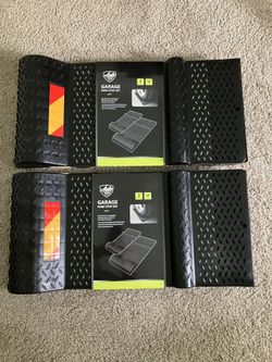 New 2pc Garage Car Park Stop Mat Sets (2 Sets) 