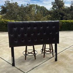 Queen Tuft Faux Leather Headboard