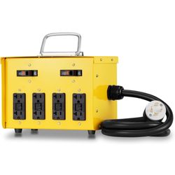 30A 125/250V Twist-Lock Temporary Power Distribution Box, Spider Box Electrical 8 x 20A GFCI Outlets, OSHA/NEC Compliant, ETL Listed, Durable 1.5M 10/