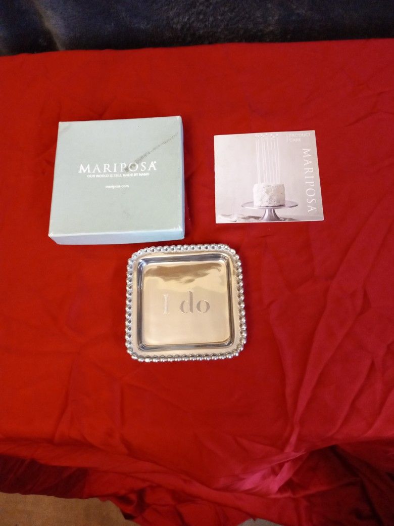 I Do Beaded Square Tray