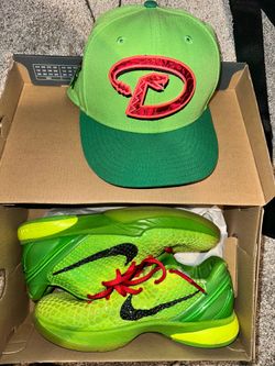 Grinch Kobe 6 and Diamondbacks Fitted hat Bundle