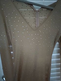 Nude Mesh Rhinestone Embellished romper