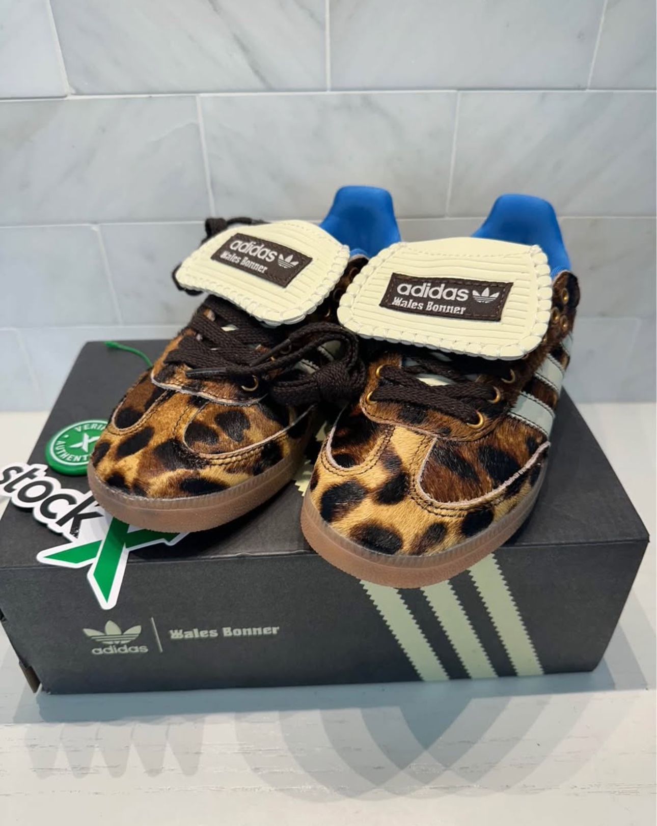 Wales Bonner Samba Pony Leopard Shoes