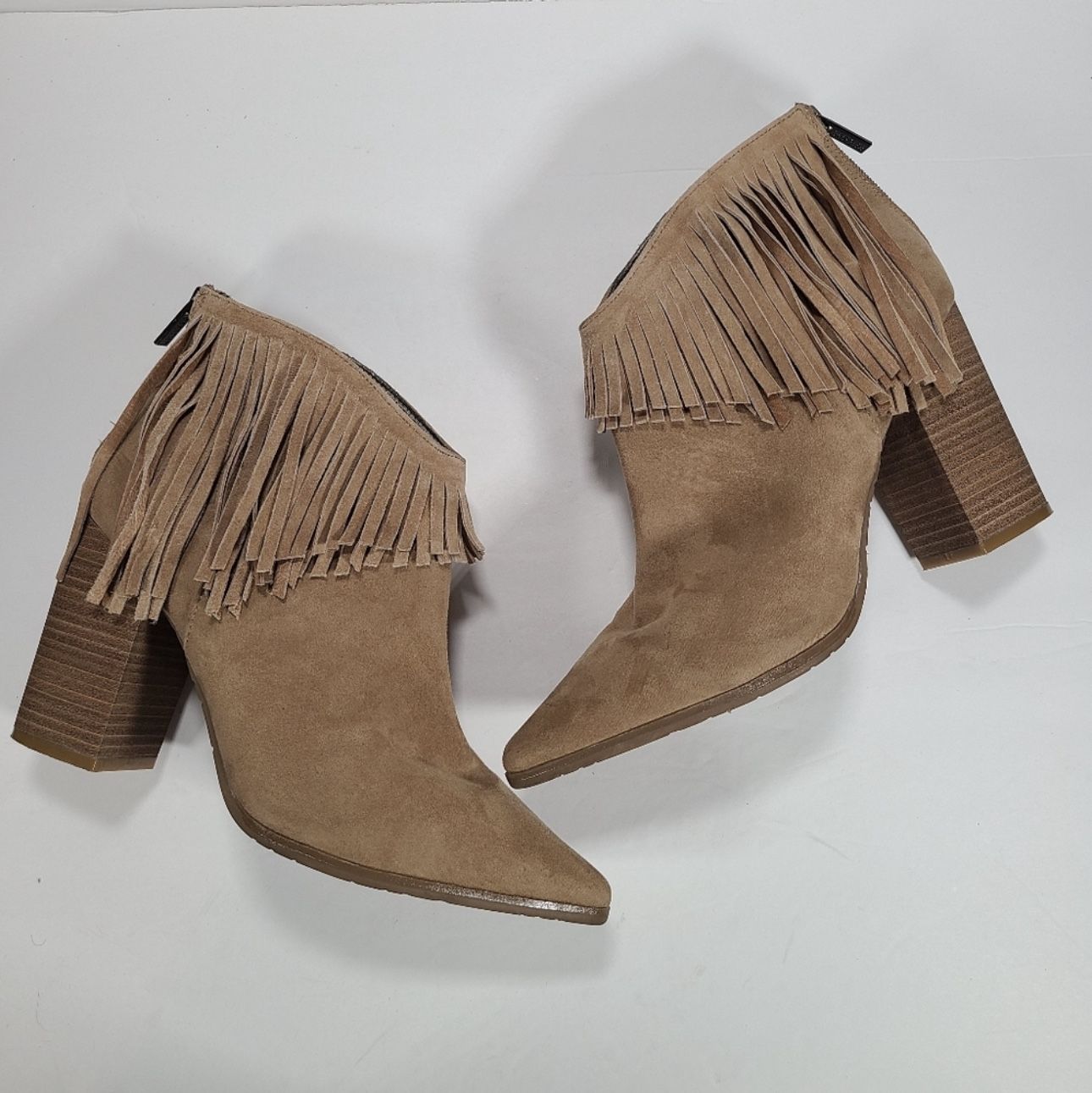 Kenneth Cole Reaction Pull Ashore Fringe Ankle Boots Women's Size 10