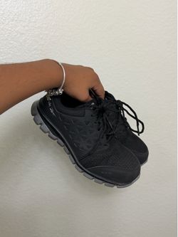 Reebok black and grey SAFETY shoes 6 women