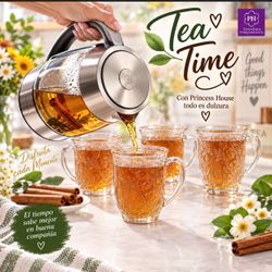 Set de tetera y 4 tazas