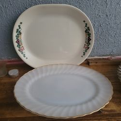 Vintage Corelle In Anchor Hocking Serving Small Platter